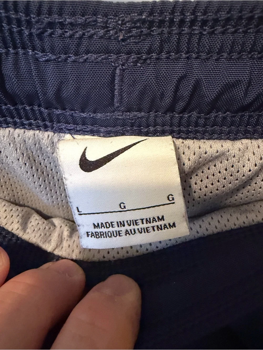 Vintage Nike Athletics Nylon Windbreaker Track Pants Navy Blue Boys Youth Large